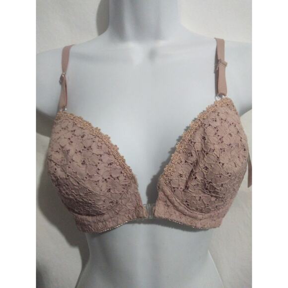NWT Lynda's World Size 34B Rose Lace Underwire Front Close Bra - Picture 1 of 7